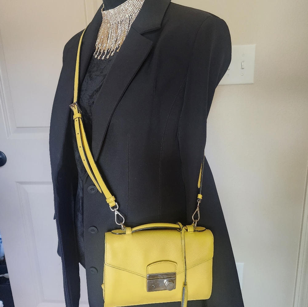 Authentic Prada Saffiano Top Handle Bag Or Crossbody Bag